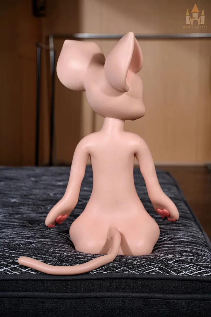 100CM Fur Fapdolls Cream Mouse Furry Silicone Doll